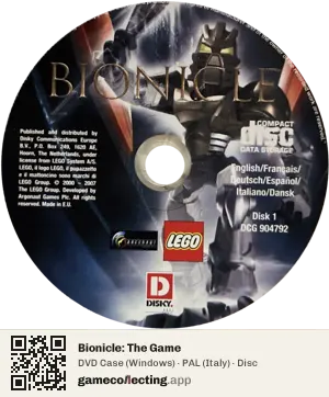 Bionicle: The Game Computer, PAL disc