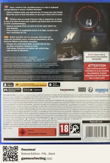 Reanimal PlayStation 5, PAL box back