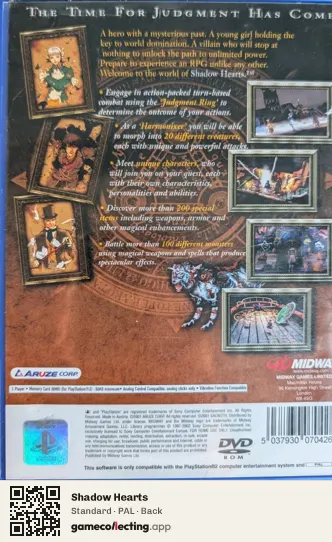 Shadow Hearts PlayStation 2, PAL box back