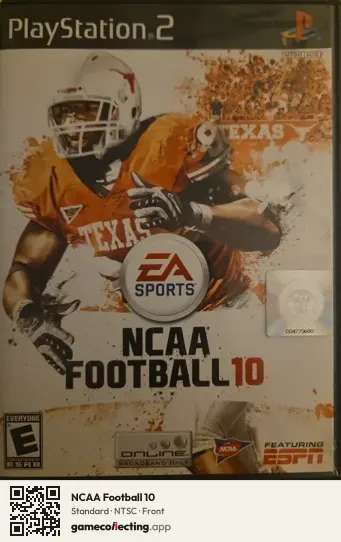 NCAA Football 10 PlayStation 2, NTSC box front