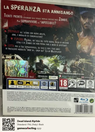 Dead Island: Riptide PlayStation 3, Italy box back
