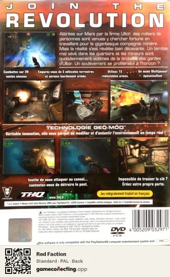 Red Faction PlayStation 2, PAL box back