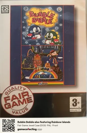 Bubble Bobble also featuring Rainbow Islands Computer, PAL box front