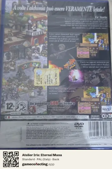 Atelier Iris: Eternal Mana PlayStation 2, Italy box back