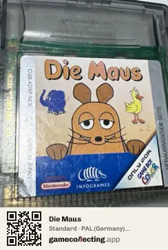 Die Maus Game Boy Color, PAL cartridge label
