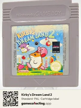 Kirby's Dream Land 2 Game Boy, PAL cartridge label