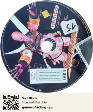 Soul Blade PlayStation, PAL disc
