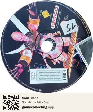 Soul Blade PlayStation, PAL disc