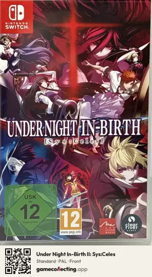 Under Night In-Birth II: Sys:Celes Nintendo Switch, PAL box front