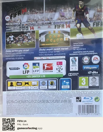 FIFA 14 PlayStation 3, PAL box back