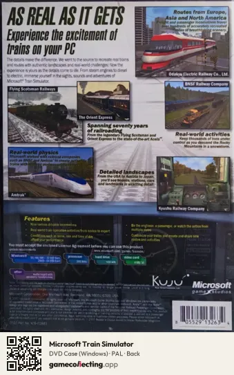 Microsoft Train Simulator Computer, PAL box back