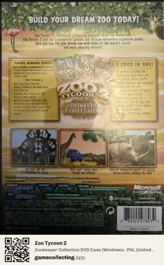 Zoo Tycoon 2 Computer, United Kingdom box back