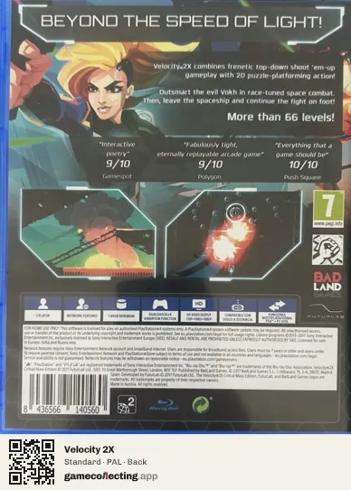 Velocity 2X PlayStation 4, PAL box back