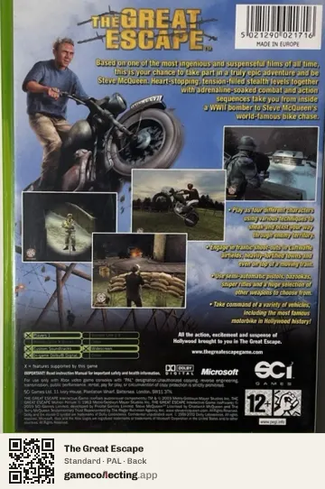 The Great Escape Xbox, PAL box back