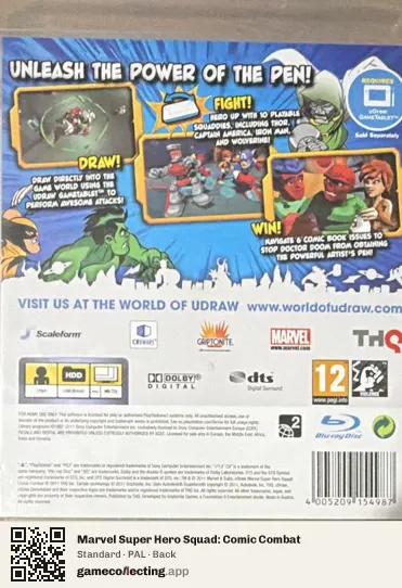 Marvel Super Hero Squad: Comic Combat PlayStation 3, PAL box back