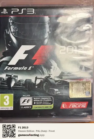 F1 2013 PlayStation 3, Italy box front