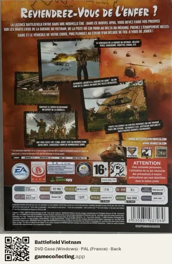 Battlefield Vietnam Computer, France box back