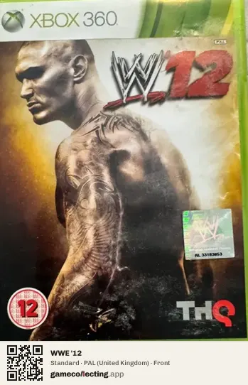 WWE '12 Xbox 360, United Kingdom box front