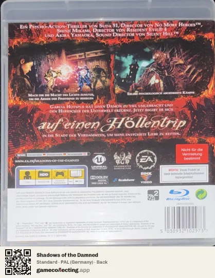Shadows of the Damned PlayStation 3, Germany box back