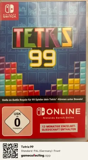 Tetris 99 Nintendo Switch, Germany box front