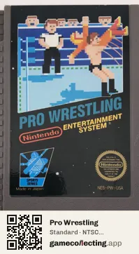 Pro Wrestling Nintendo Entertainment System, NTSC cartridge label