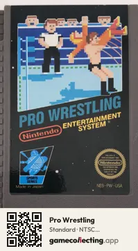 Pro Wrestling Nintendo Entertainment System, NTSC cartridge label