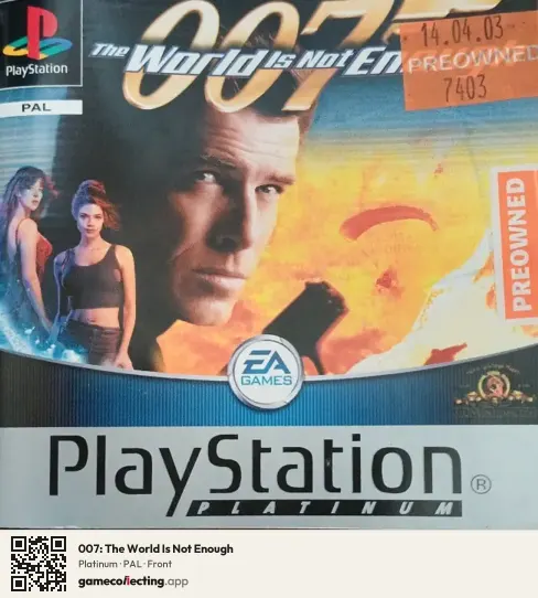 007: The World Is Not Enough PlayStation, PAL box front