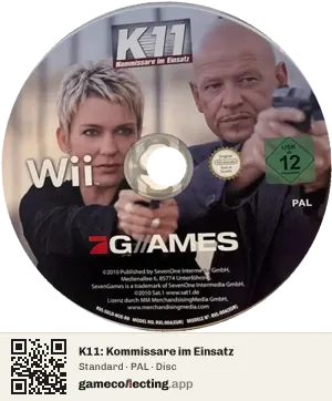K11: Kommissare im Einsatz Nintendo Wii, PAL disc