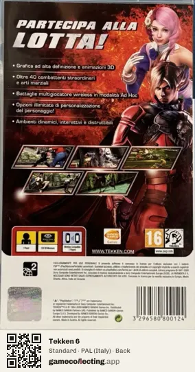Tekken 6 PlayStation Portable, Italy box back
