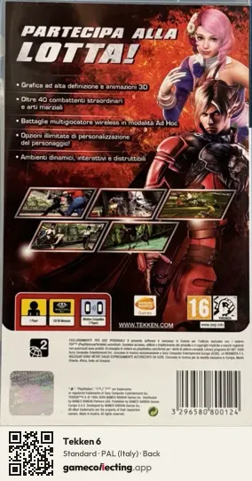 Tekken 6 PlayStation Portable, Italy box back