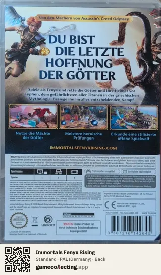 Immortals Fenyx Rising Nintendo Switch, Germany box back