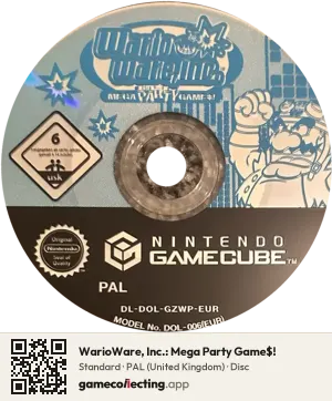 WarioWare, Inc.: Mega Party Game$! Nintendo GameCube, PAL disc