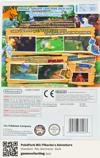 PokéPark Wii: Pikachu's Adventure Nintendo Wii, Germany box back