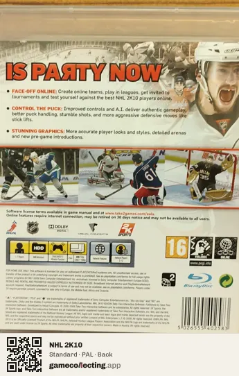 NHL 2K10 PlayStation 3, PAL box back