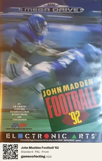 John Madden Football '92 Sega Mega Drive / Genesis, PAL box front