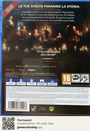 The Council PlayStation 4, Italy box back