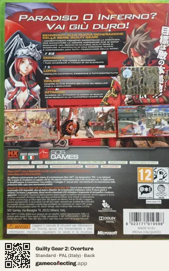Guilty Gear 2: Overture Xbox 360, Italy box back