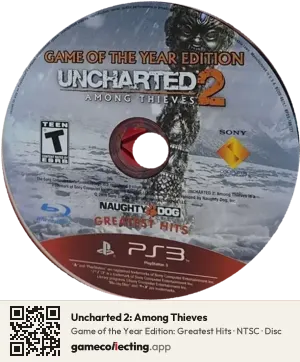 Uncharted 2: Among Thieves PlayStation 3, NTSC disc