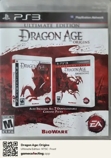 Dragon Age: Origins PlayStation 3, NTSC box front