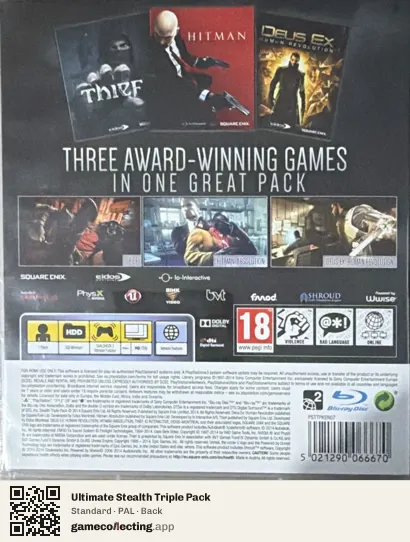 Ultimate Stealth Triple Pack PlayStation 3, PAL box back