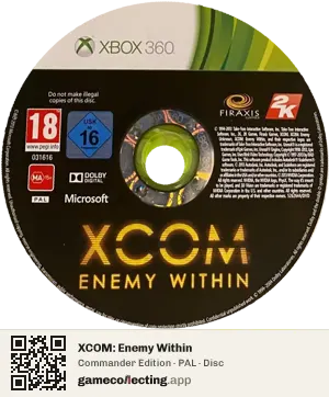 XCOM: Enemy Within Xbox 360, PAL disc