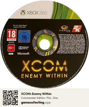 XCOM: Enemy Within Xbox 360, PAL disc