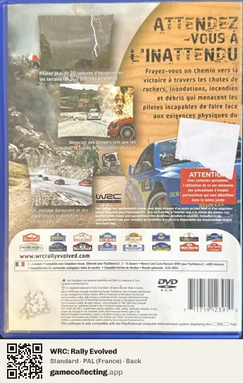WRC: Rally Evolved PlayStation 2, France box back