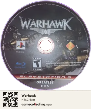 Warhawk PlayStation 3, NTSC disc
