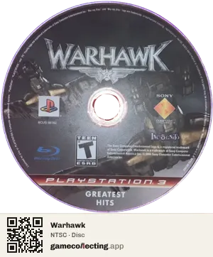 Warhawk PlayStation 3, NTSC disc