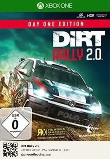 Dirt Rally 2.0 Xbox One, Germany box front