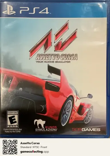 Assetto Corsa PlayStation 4, NTSC box front