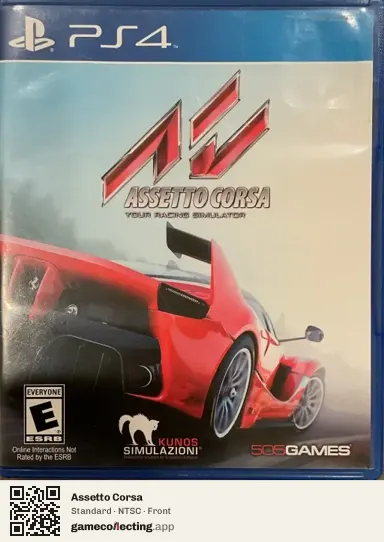 Assetto Corsa PlayStation 4, NTSC box front