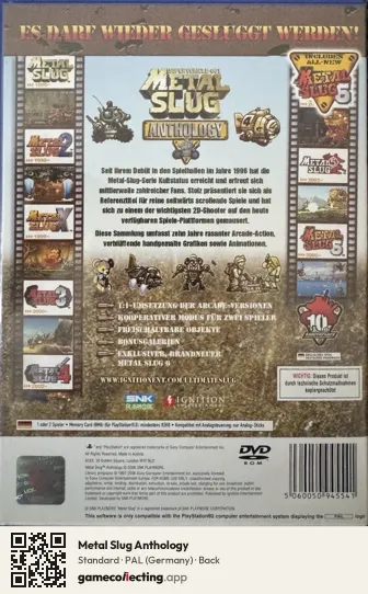 Metal Slug Anthology PlayStation 2, Germany box back