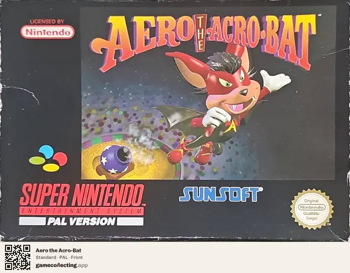 Aero the Acro-Bat Super Nintendo Entertainment System, PAL box front